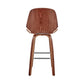 HomeRoots 26" Cream Faux Leather Swivel Seat Wooden Bar Stool