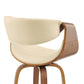 HomeRoots 26" Cream Faux Leather and Walnut Wood Retro Chic Swivel Counter Stool