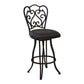 HomeRoots 26" Dark Espresso Scroll Back Metal Swivel Bar Stool