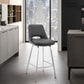 HomeRoots 26" Elegant Faux Leather Counter Stool With Stainless Steel Frame and Grey Finish