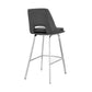 HomeRoots 26" Elegant Faux Leather Counter Stool With Stainless Steel Frame and Grey Finish