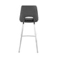 HomeRoots 26" Elegant Faux Leather Counter Stool With Stainless Steel Frame and Grey Finish