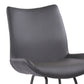 HomeRoots 26" Elegant Grey Faux Leather Brushed Gray Metal Finish Armless Bar Stool