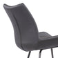 HomeRoots 26" Elegant Grey Faux Leather Brushed Gray Metal Finish Armless Bar Stool