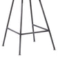 HomeRoots 26" Elegant Grey Faux Leather Brushed Gray Metal Finish Armless Bar Stool