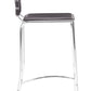 HomeRoots 26" Espresso And Silver Steel Low Back Counter Height Bar Chairs in Set of Two