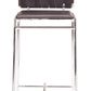 HomeRoots 26" Espresso And Silver Steel Low Back Counter Height Bar Chairs in Set of Two