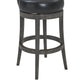 HomeRoots 26" Faux Leather Swivel Wood Counter Stool in Brown Onyx Finish