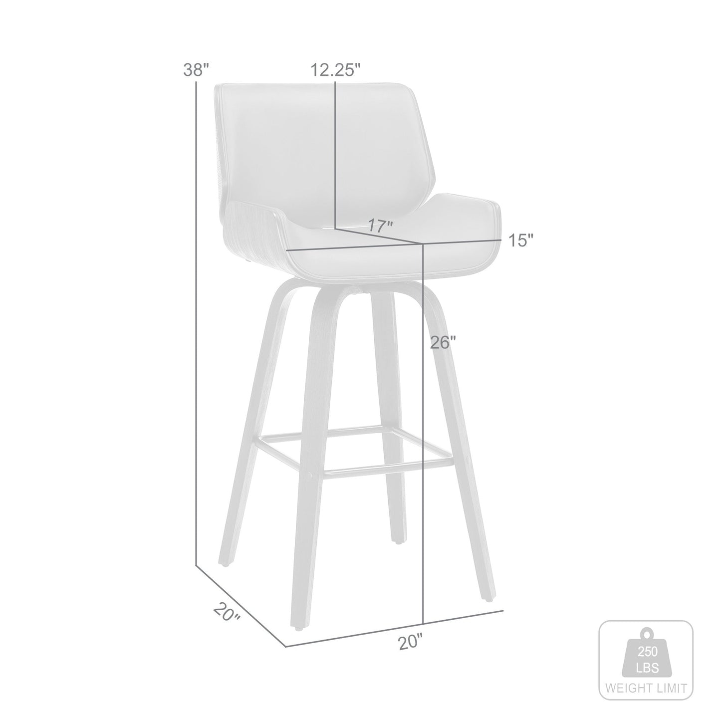 HomeRoots 26" Faux Leather Wooden Base Bar Stool in Brown Finish