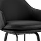 HomeRoots 26" Faux Leather and Metal Swivel Counter Stool in Black Finish