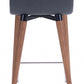 HomeRoots 26" Gray And Brown Solid Wood Low Back Counter Height Chairs in Set of Two