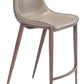 HomeRoots 26" Gray And Brown Steel Low Back Counter Height Bar Chairs in Set of Two
