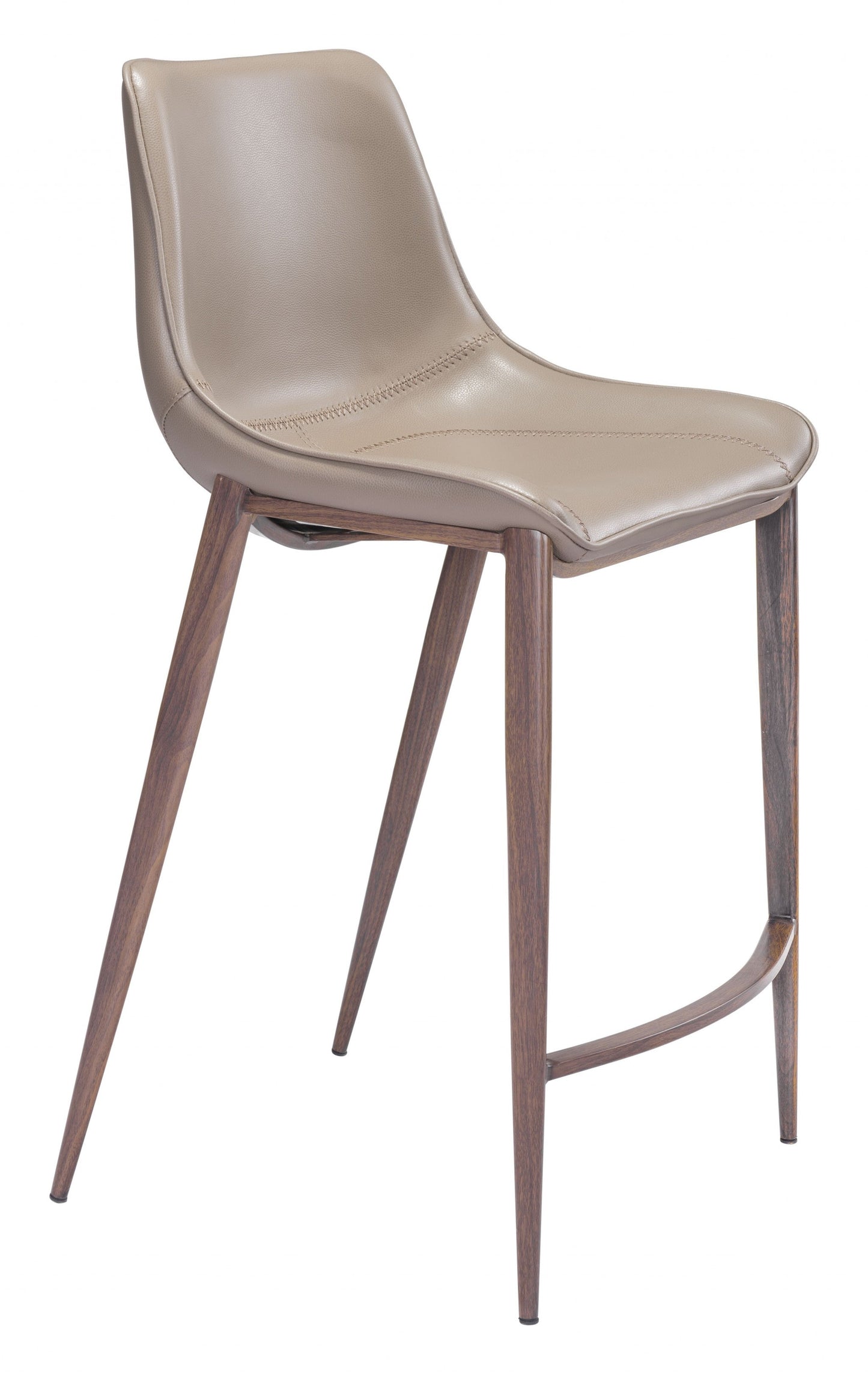 HomeRoots 26" Gray And Brown Steel Low Back Counter Height Bar Chairs in Set of Two