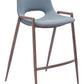 HomeRoots 26" Gray And Brown Steel Low Back Counter Height Bar Chairs in Set of Two
