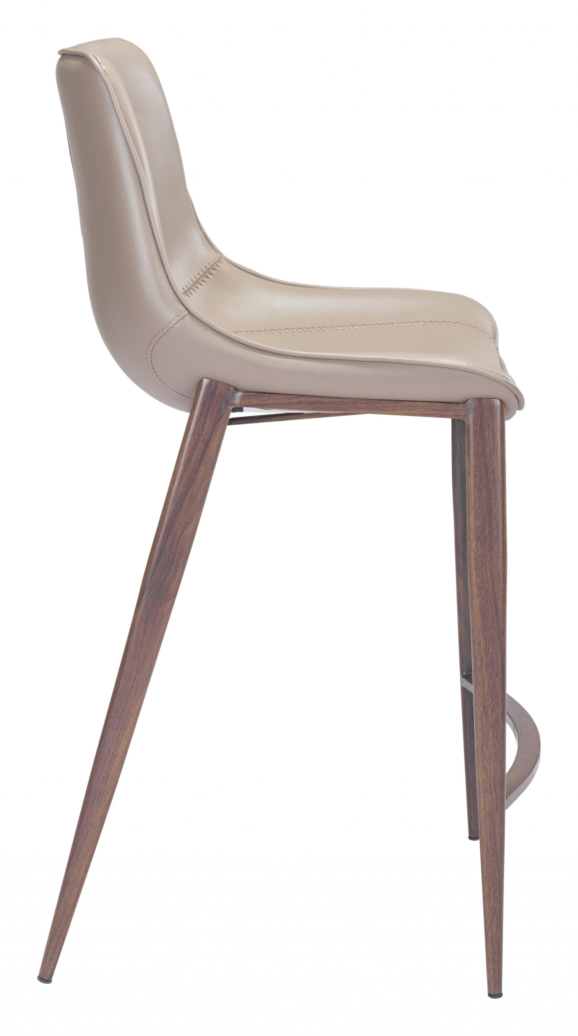 HomeRoots 26" Gray And Brown Steel Low Back Counter Height Bar Chairs in Set of Two