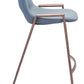 HomeRoots 26" Gray And Brown Steel Low Back Counter Height Bar Chairs in Set of Two
