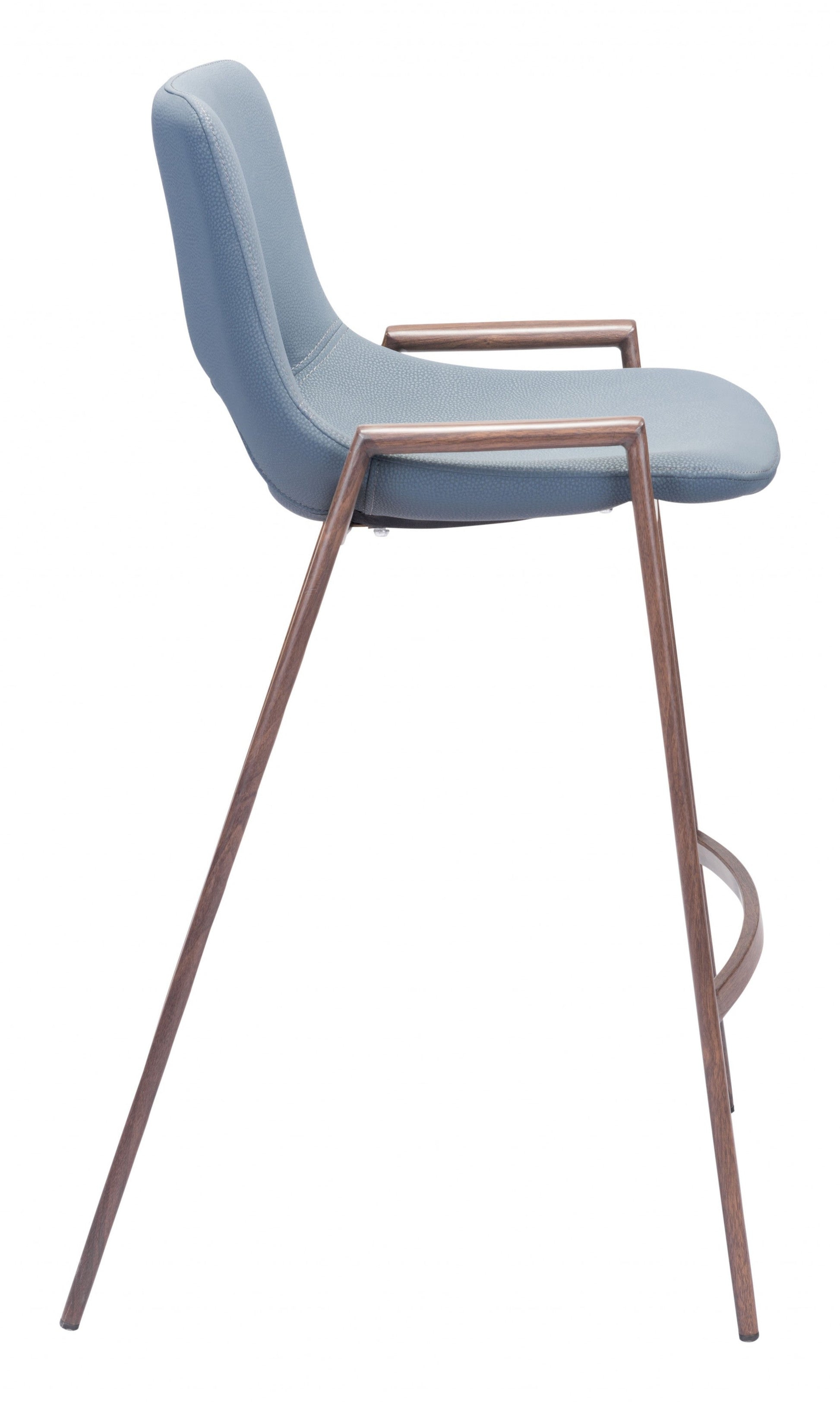 HomeRoots 26" Gray And Brown Steel Low Back Counter Height Bar Chairs in Set of Two