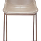 HomeRoots 26" Gray And Brown Steel Low Back Counter Height Bar Chairs in Set of Two