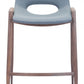 HomeRoots 26" Gray And Brown Steel Low Back Counter Height Bar Chairs in Set of Two