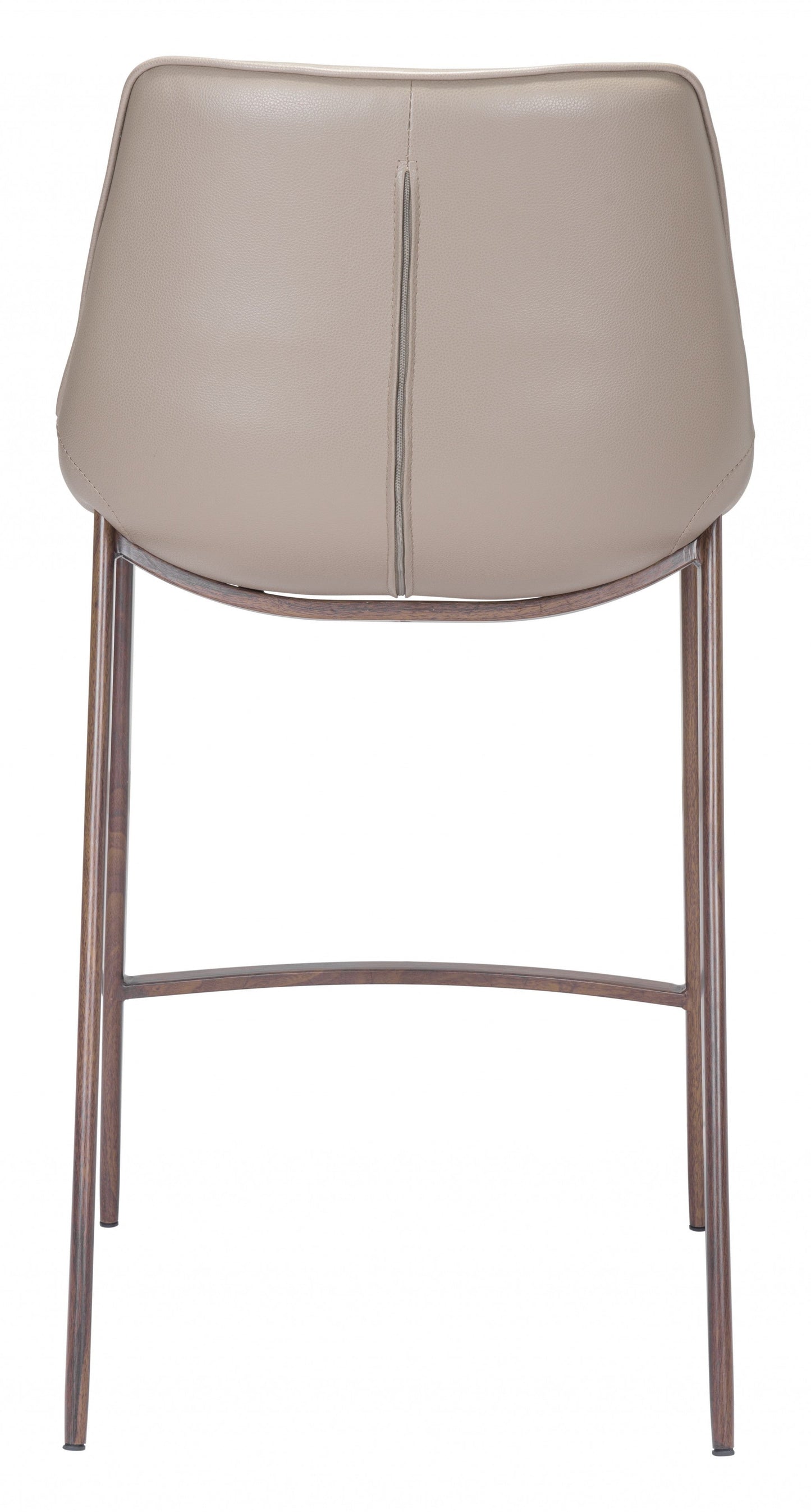 HomeRoots 26" Gray And Brown Steel Low Back Counter Height Bar Chairs in Set of Two
