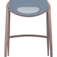 HomeRoots 26" Gray And Brown Steel Low Back Counter Height Bar Chairs in Set of Two