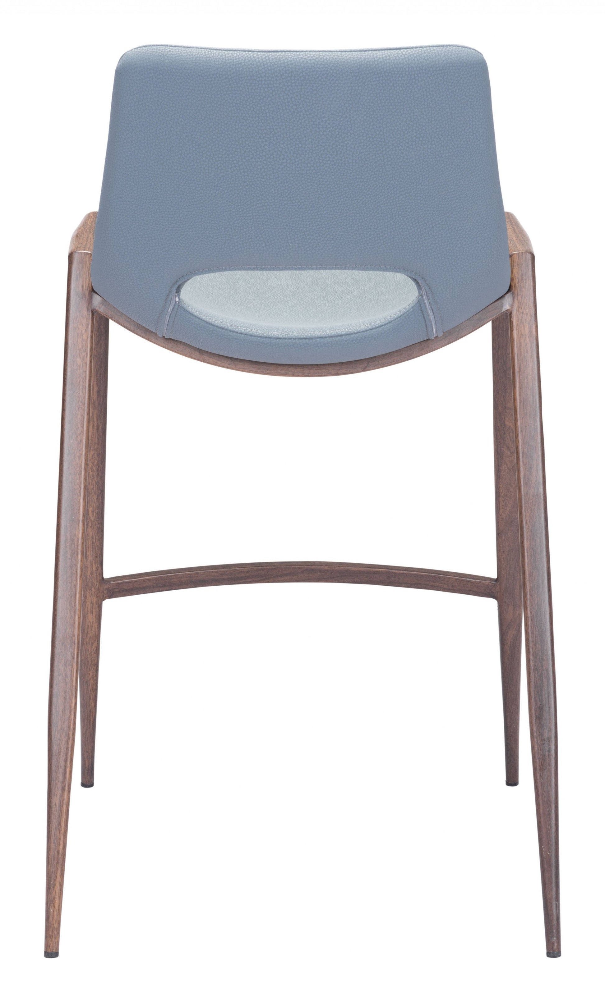 HomeRoots 26" Gray And Brown Steel Low Back Counter Height Bar Chairs in Set of Two