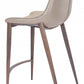 HomeRoots 26" Gray And Brown Steel Low Back Counter Height Bar Chairs in Set of Two