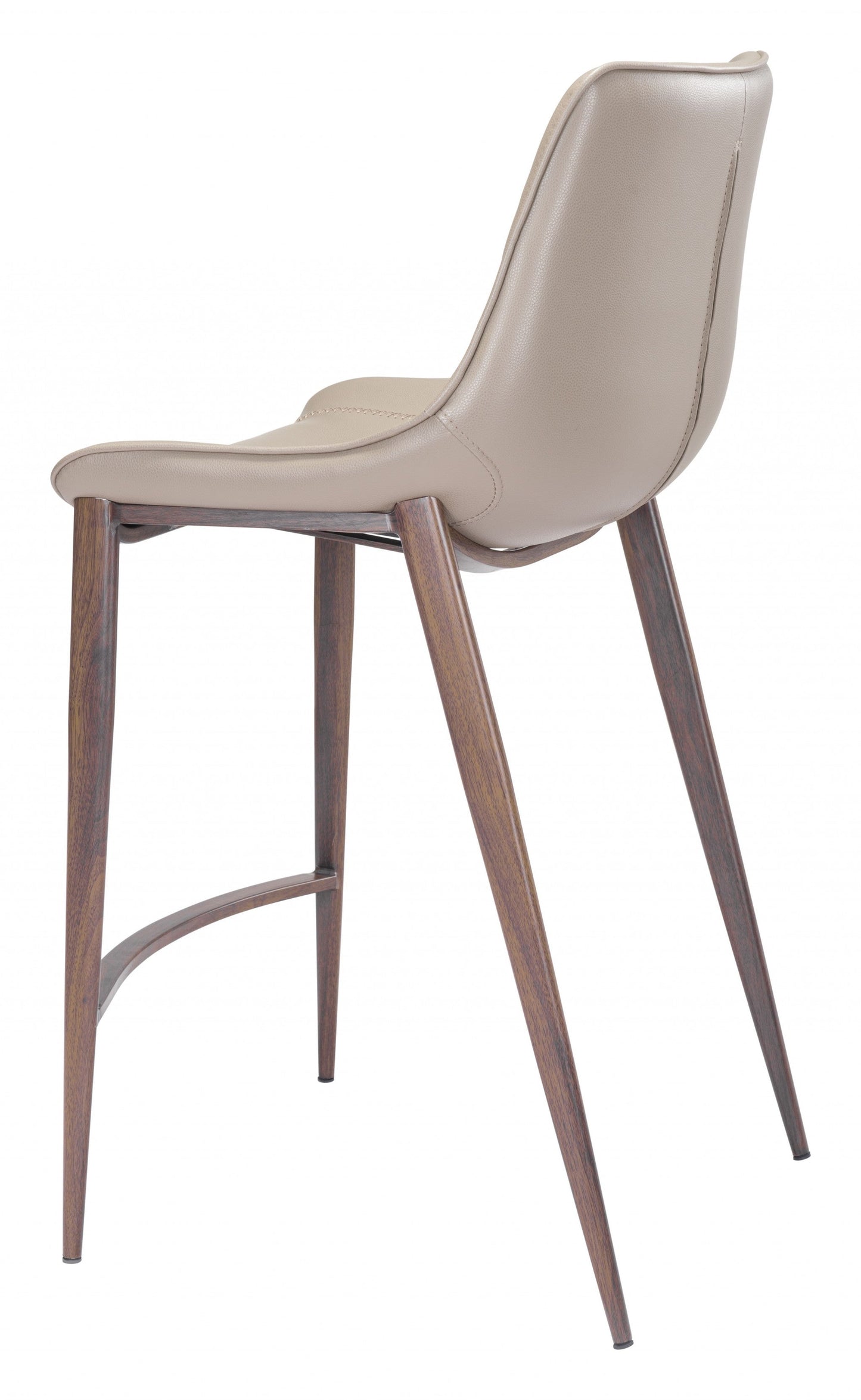 HomeRoots 26" Gray And Brown Steel Low Back Counter Height Bar Chairs in Set of Two