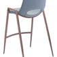 HomeRoots 26" Gray And Brown Steel Low Back Counter Height Bar Chairs in Set of Two