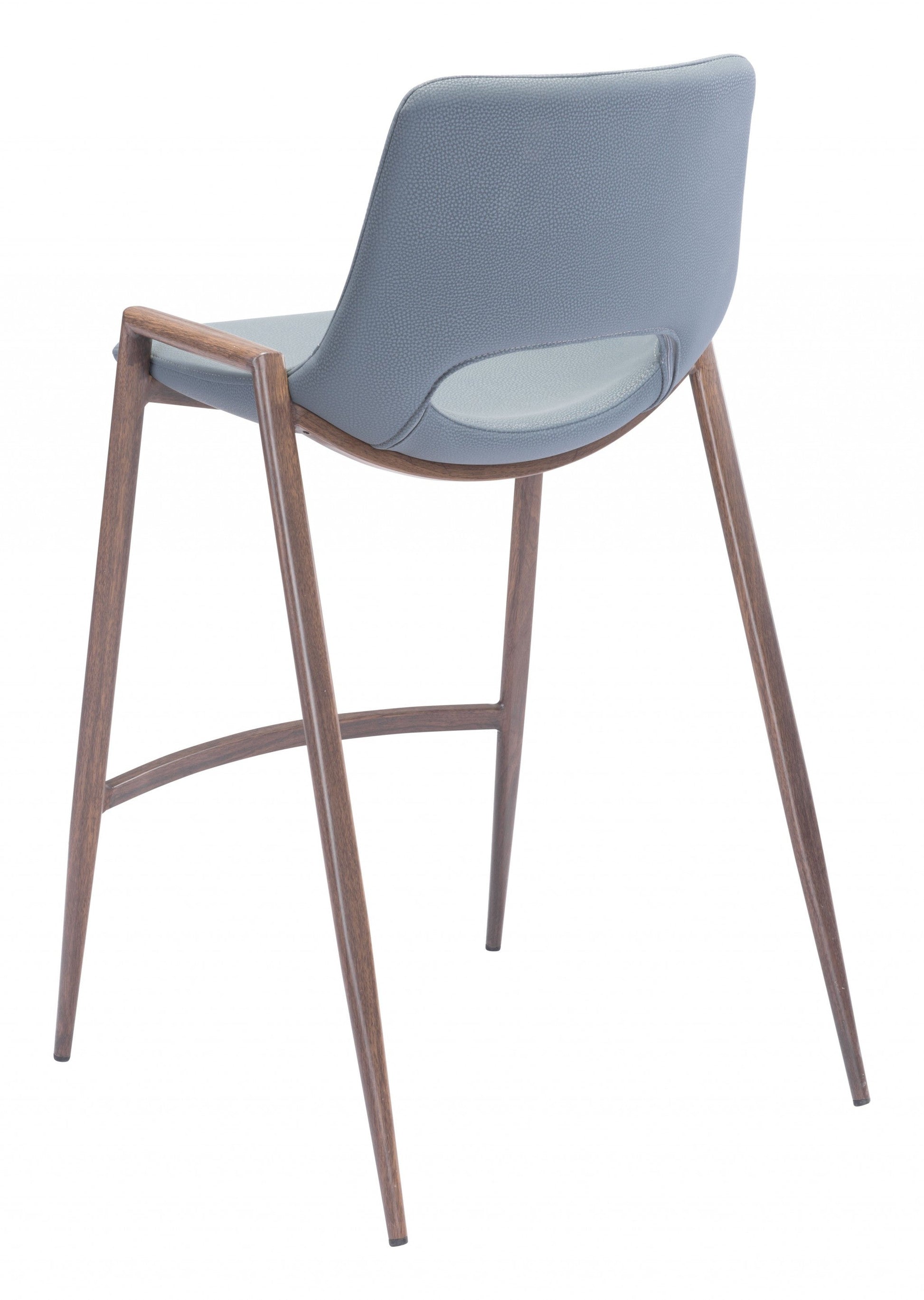HomeRoots 26" Gray And Brown Steel Low Back Counter Height Bar Chairs in Set of Two