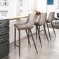 HomeRoots 26" Gray And Brown Steel Low Back Counter Height Bar Chairs in Set of Two