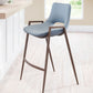 HomeRoots 26" Gray And Brown Steel Low Back Counter Height Bar Chairs in Set of Two
