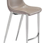 HomeRoots 26" Gray And Silver Steel Low Back Counter Height Bar Chairs in Set of Two