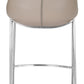 HomeRoots 26" Gray And Silver Steel Low Back Counter Height Bar Chairs in Set of Two