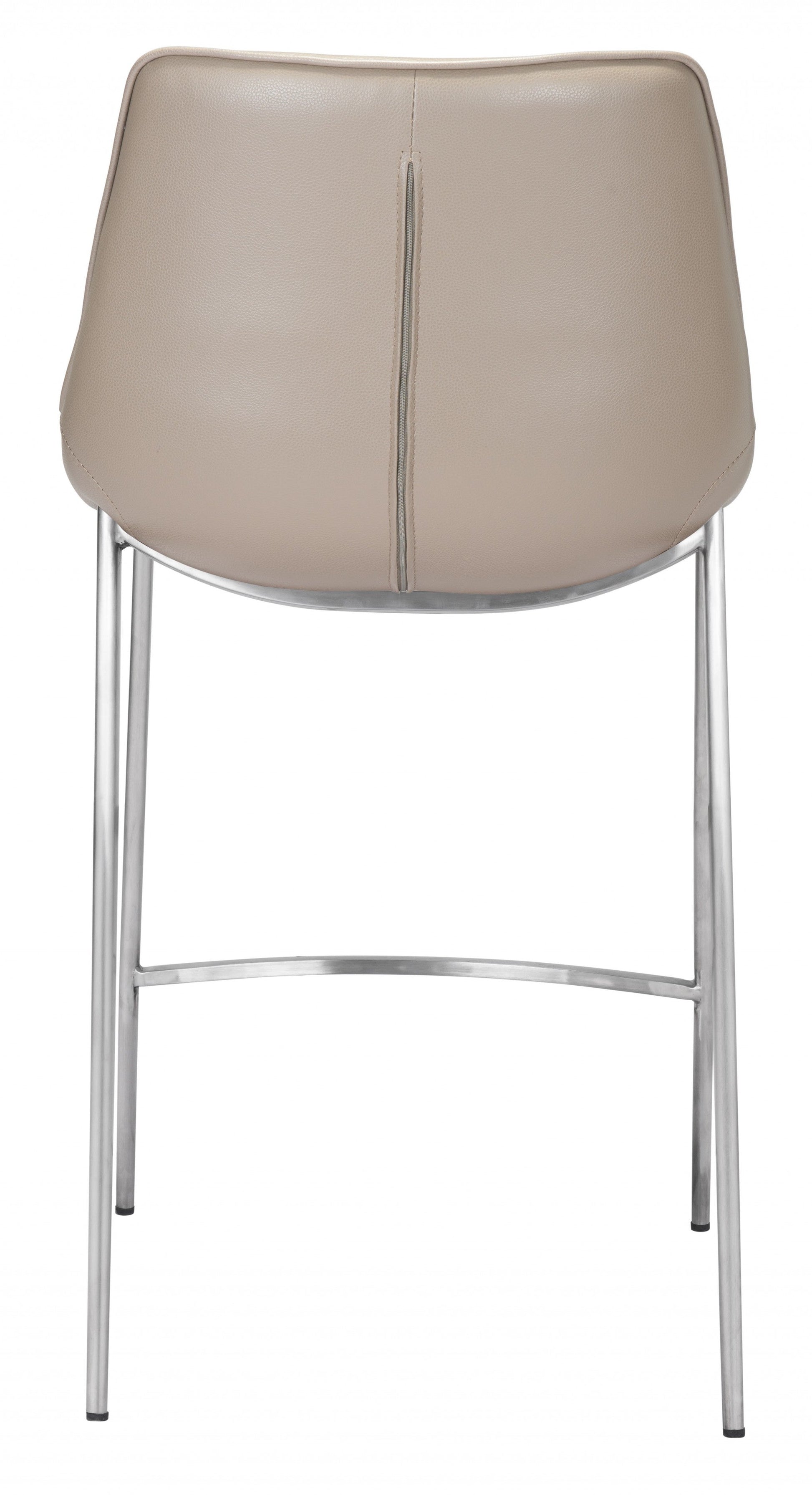 HomeRoots 26" Gray And Silver Steel Low Back Counter Height Bar Chairs in Set of Two