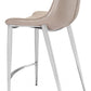HomeRoots 26" Gray And Silver Steel Low Back Counter Height Bar Chairs in Set of Two