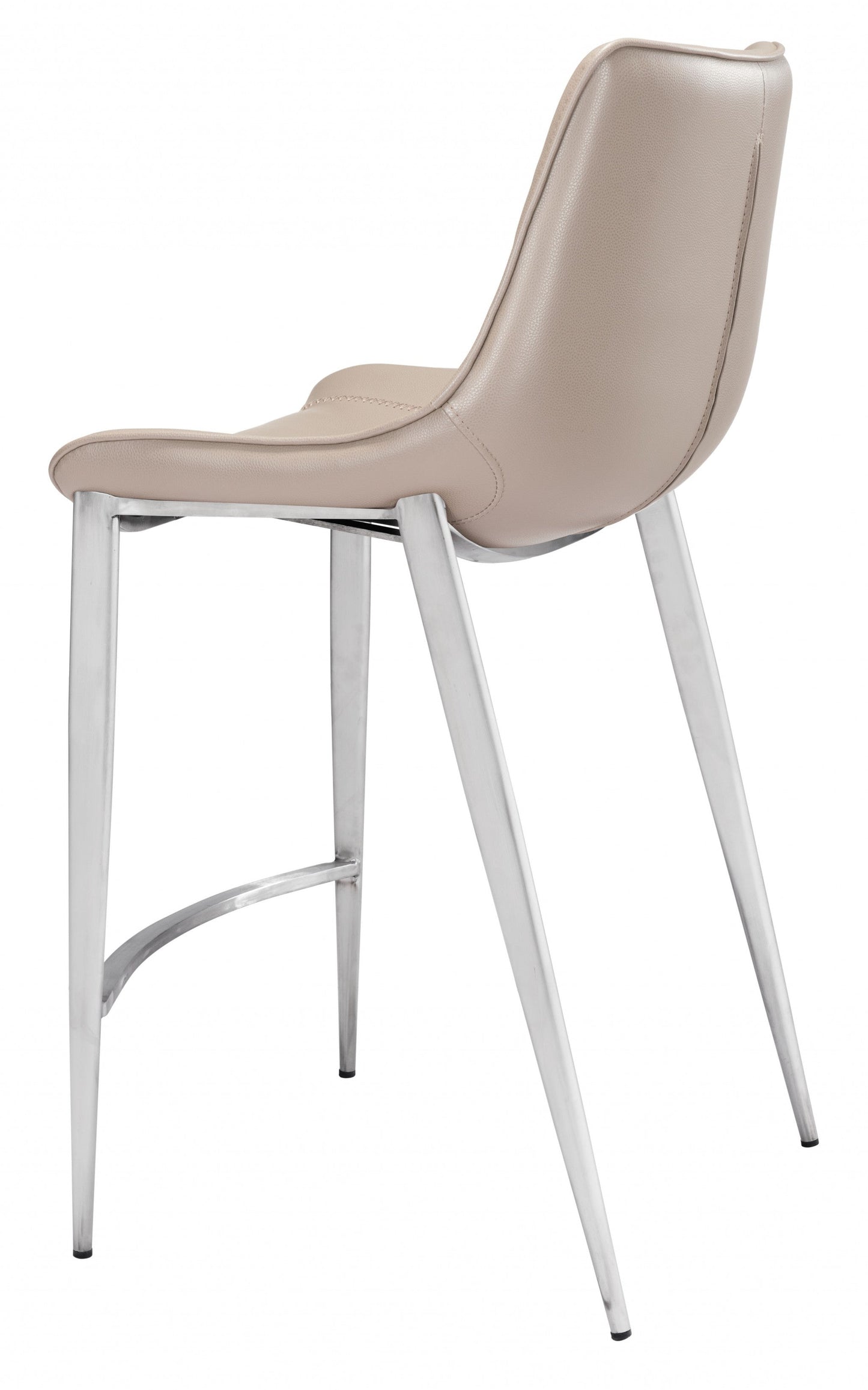 HomeRoots 26" Gray And Silver Steel Low Back Counter Height Bar Chairs in Set of Two