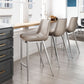 HomeRoots 26" Gray And Silver Steel Low Back Counter Height Bar Chairs in Set of Two
