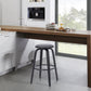 HomeRoots 26" Gray Faux Leather Backless Modern Swivel Bar Stool
