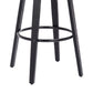 HomeRoots 26" Gray Faux Leather Backless Modern Swivel Bar Stool