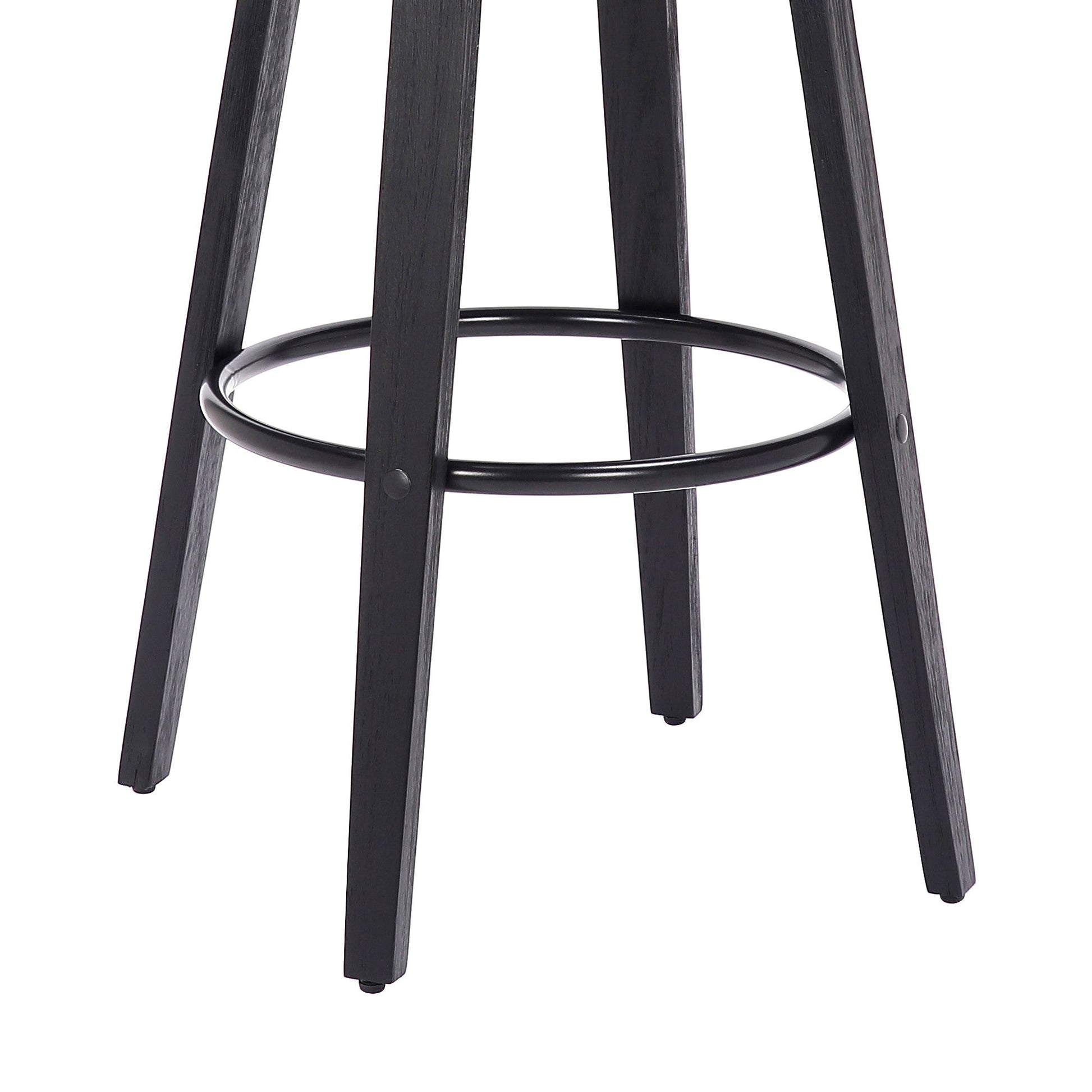 HomeRoots 26" Gray Faux Leather Backless Modern Swivel Bar Stool