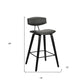 HomeRoots 26" Gray Faux Leather Mid Century Modern Bar Stool