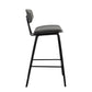 HomeRoots 26" Gray Faux Leather Mid Century Modern Bar Stool