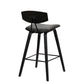 HomeRoots 26" Gray Faux Leather Mid Century Modern Bar Stool