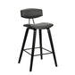 HomeRoots 26" Gray Faux Leather Mid Century Modern Bar Stool