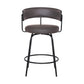 HomeRoots 26" Gray Faux Leather Modern Swivel Bar Stool