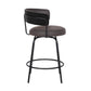 HomeRoots 26" Gray Faux Leather Modern Swivel Bar Stool