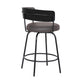 HomeRoots 26" Gray Faux Leather Modern Swivel Bar Stool