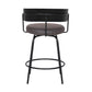 HomeRoots 26" Gray Faux Leather Modern Swivel Bar Stool