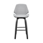 HomeRoots 26" Gray Faux Leather Swivel Seat Wooden Bar Stool